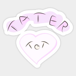 Tater tot the cat heart Sticker